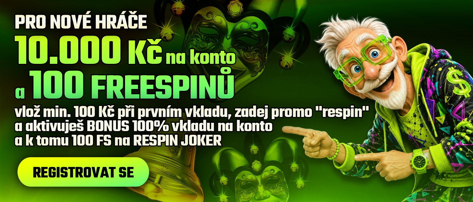 Bonus za první vklad a registrační bonus na Respin Joker od Synot